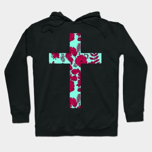 Floral Easter Cross Design Hoodie